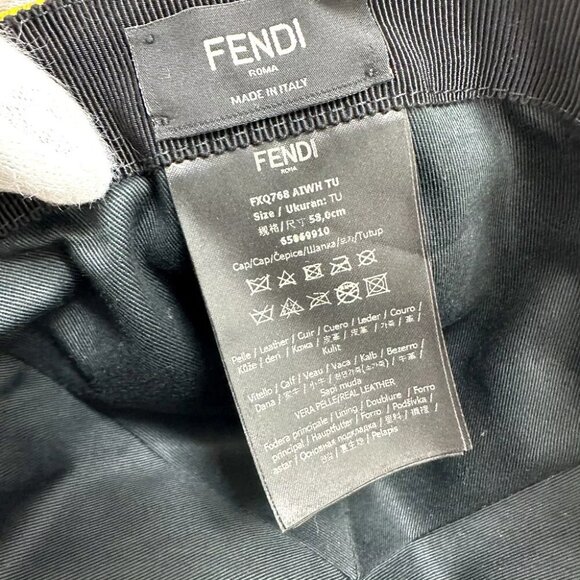FENDI FXQ768 logo cap Leather yellow main image 6